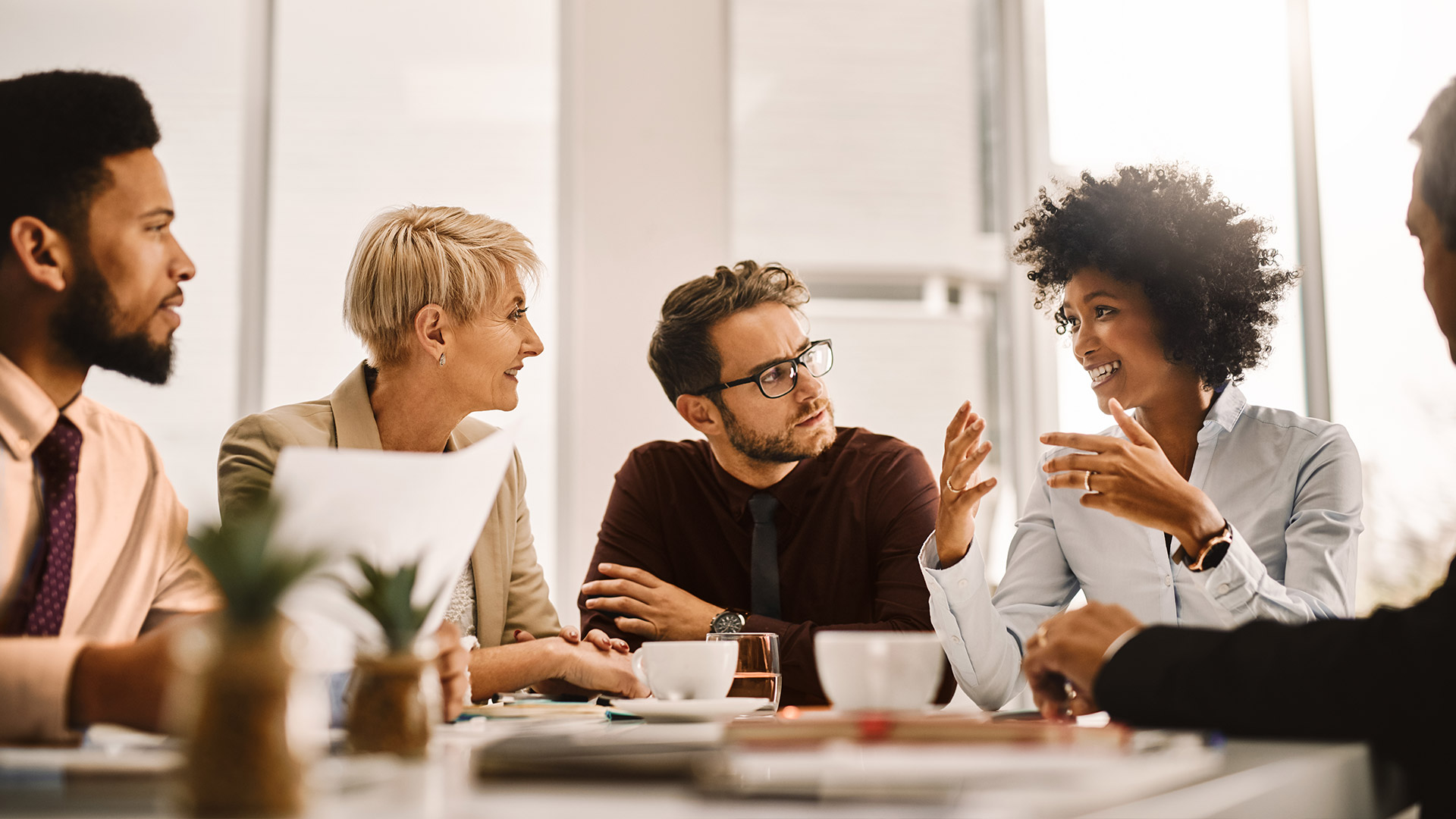 Several people in a meeting